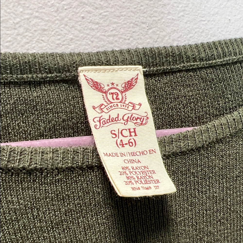 Green Faded Glory Sweater with Bell Sleeves - Picture 9 of 15
